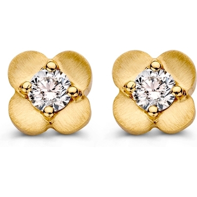 Excellent Jewelry OP117649 14k gouden oorknopjes met 0,08 ct diamant