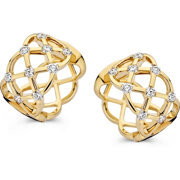 Excellent Jewelry OP117655 14k gouden oorringen met 0,44 ct diamant
