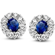 OP216618 14k witgouden oorknopjes met saffier en 050 ct diamant