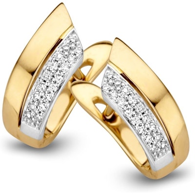 OP416157 14k bicolor gouden oorringen met 010 ct diamant