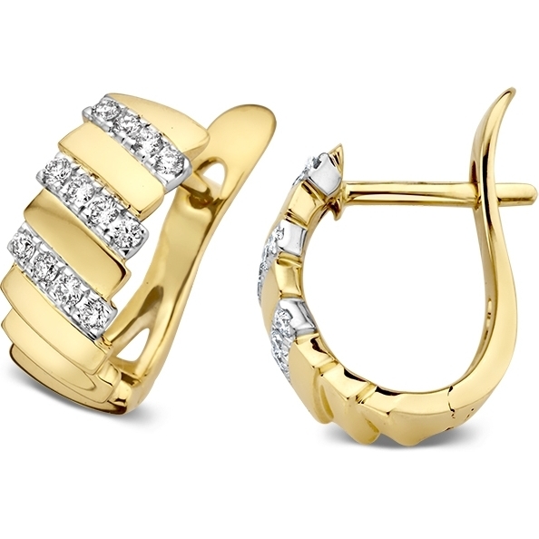 Excellent Jewelry OP417389 14k gouden oorringen met 0,14 ct diamant