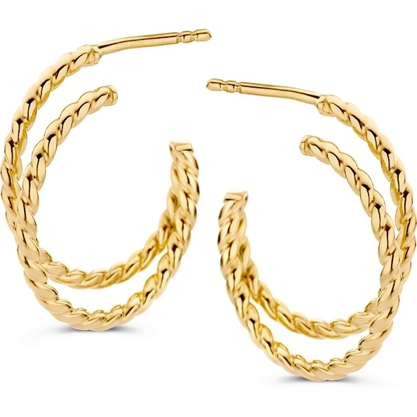 Excellent Jewelry OR107608 14k gouden oorringen gedraaid 20 mm