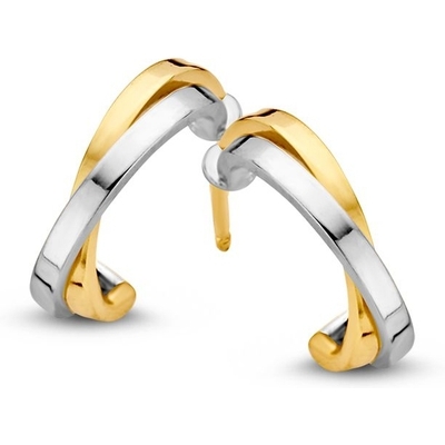 OR406819 14k bicolor gouden oorringen 10 mm