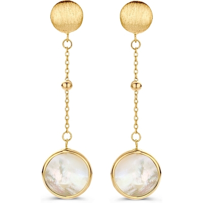 OW137629 14k gouden oorhangers met parelmoer