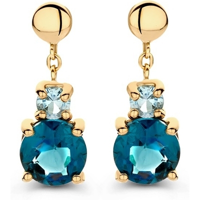 OW137847 14k gouden oorhangers met topaas 16 mm
