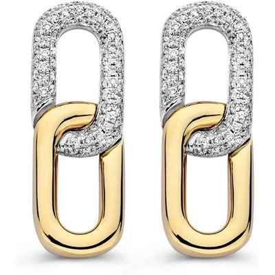 OX417669 14k bicolor gouden oorhangers met 040 ct diamant