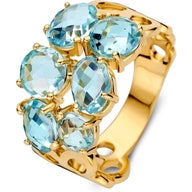 Excellent Jewelry RC137927 14k gouden ring met topaas 13 mm