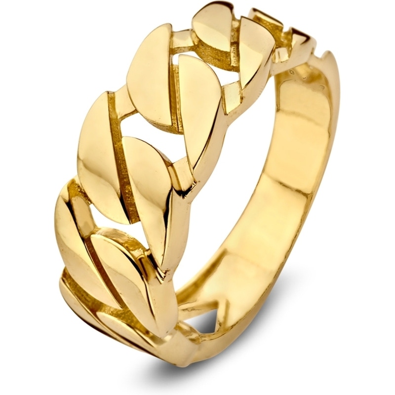 Excellent Jewelry RE107485 14 karaat gouden ring gourmet schakels