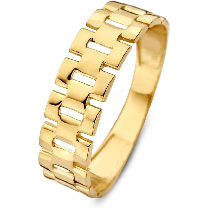 Excellent Jewelry RE107494 14 karaat gouden ring rolexschakel