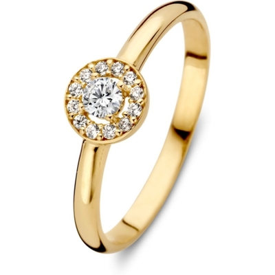 Excellent Jewelry RE127744 14k gouden ring entourage met zirkonia