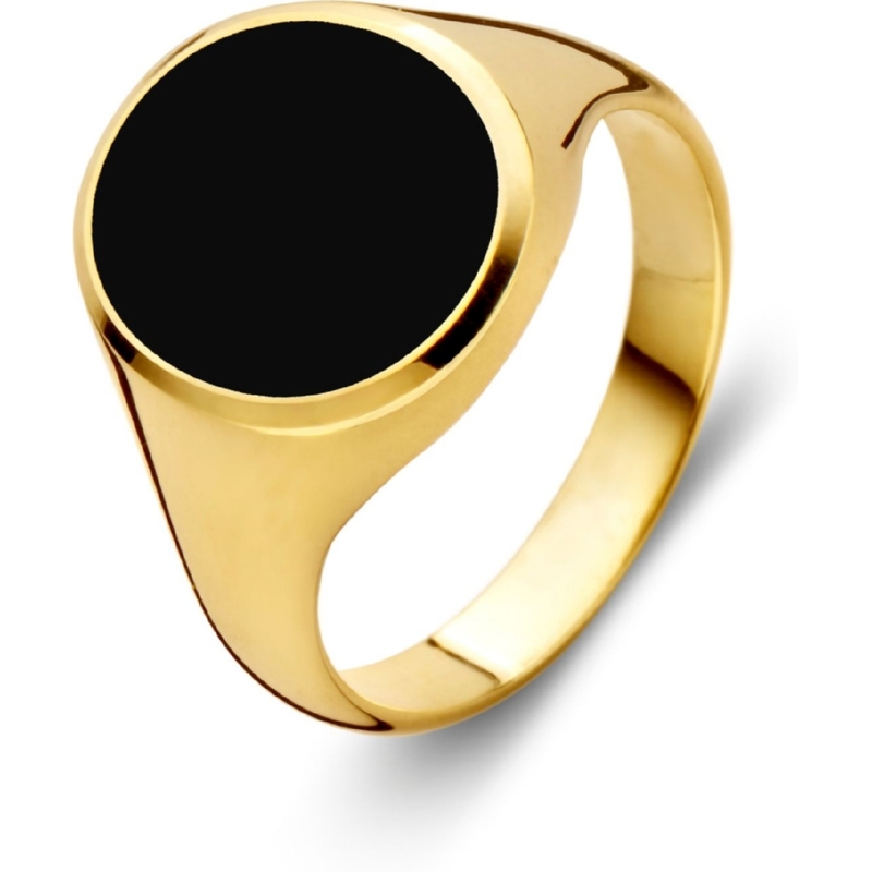 Excellent Jewelry RE131033 14k gouden zegelring met onyx