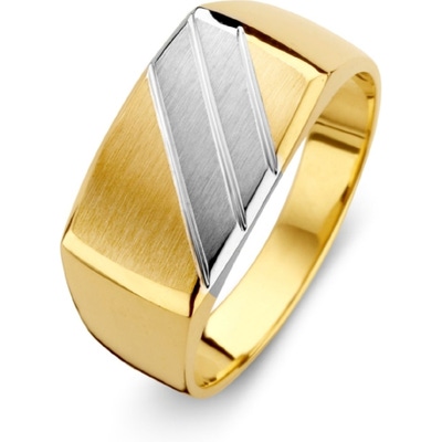 Excellent Jewelry RF401126 14k bicolor gouden herenring 10 mm