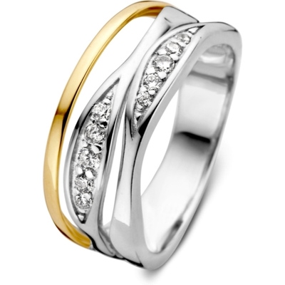 Excellent Jewelry RF627126 Zilver met 14k gouden ring met zirkonia 8,1 mm