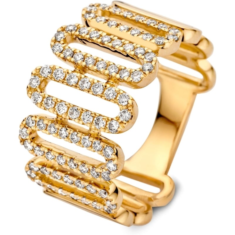 Excellent Jewelry RG117537 14k gouden ring met 0,62 ct diamant schakels