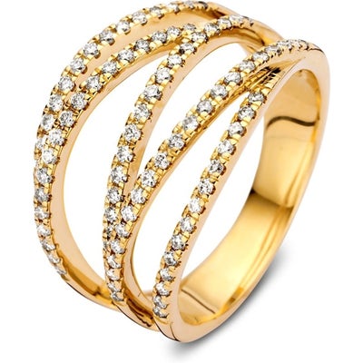 Excellent Jewelry RG117967 14k gouden crossover ring met 0,53 ct diamant