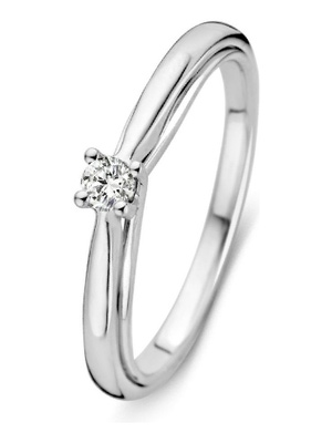 Excellent Jewelry RG216245 14 karaat witgouden solitair ring met 0,09 ct diamant