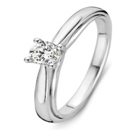 Excellent Jewelry RG216247 14 karaat witgouden solitair ring met 0,30 ct diamant