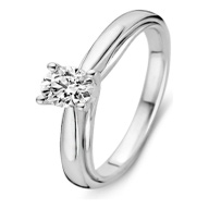 Excellent Jewelry RG216356 14 karaat witgouden solitair ring met 0,40 ct diamant