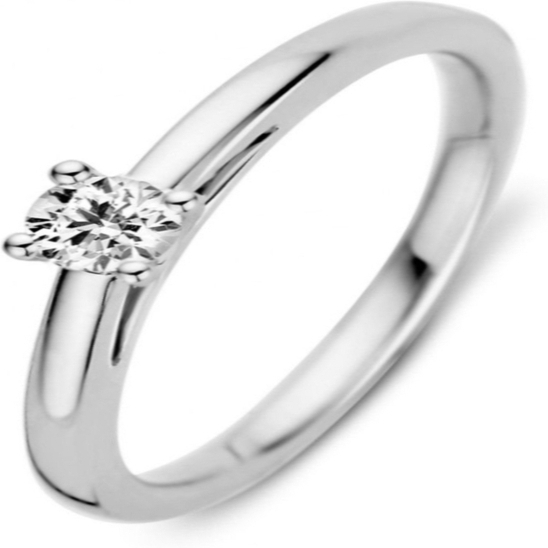 Excellent Jewelry RG216800 14k witgouden solitair ring 0,19 ct diamant
