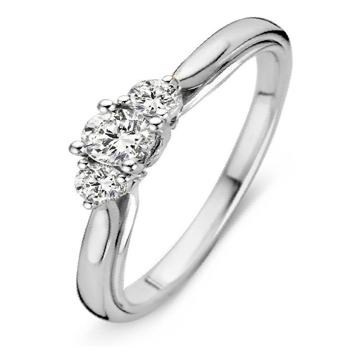 Excellent Jewelry RG216900 14 karaat witgouden ring met 0,31 ct diamant