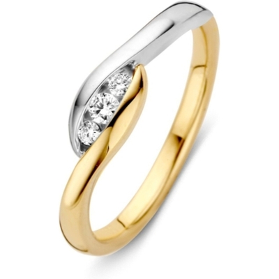 Excellent Jewelry RG415509 14k bicolor ring 0,10 ct diamant