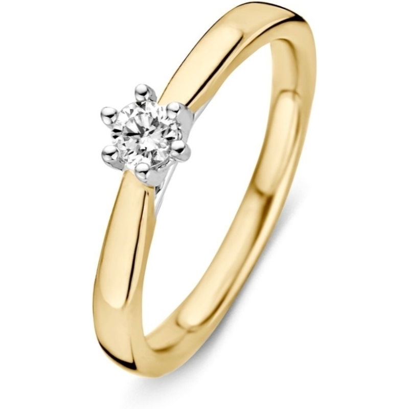 Excellent Jewelry RG416080 14k gouden solitair ring 0,19 ct diamant