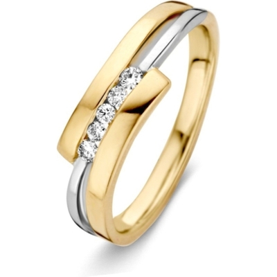 Excellent Jewelry RG416299 14k bicolor ring 0,11 ct diamant