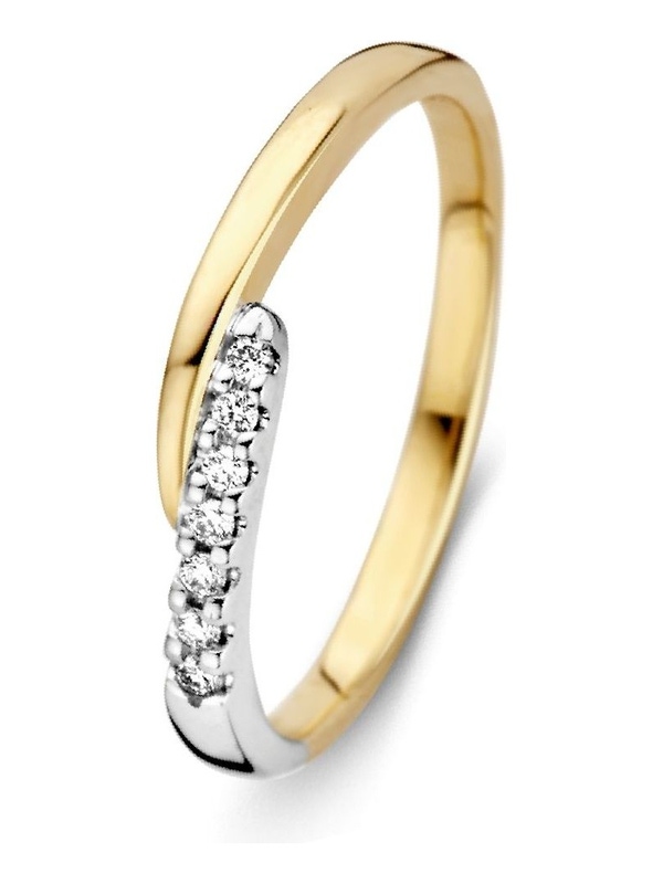 Excellent Jewelry RG416303 14 karaat bicolor gouden ring met 0,06 ct diamant