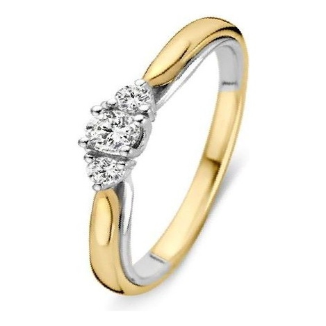 Excellent Jewelry RG416351 14 karaat bicolor gouden ring met 0,19 ct diamant