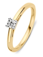 Excellent Jewelry RG416799 14 karaat gouden solitair ring met 0,19 ct diamant