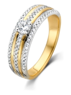 Excellent Jewelry RG417156 14k bicolor gouden ring met 0,47 ct diamant