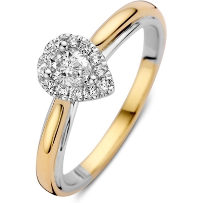 Excellent Jewelry RG417977 14k bicolor gouden ring met 0,33 ct diamant