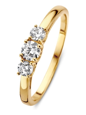 Excellent Jewelry RH127191 14 karaat gouden ring met zirkonia