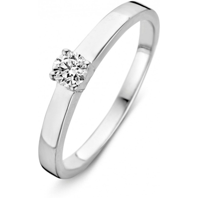Excellent Jewelry RH226002 14k witgouden ring met solitair zirkonia