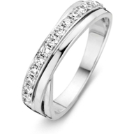 Excellent Jewelry RH226602 14k witgouden crossover ring met zirkonia