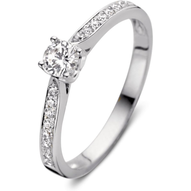Excellent Jewelry RH227463 14k witgouden ring met zirkonia