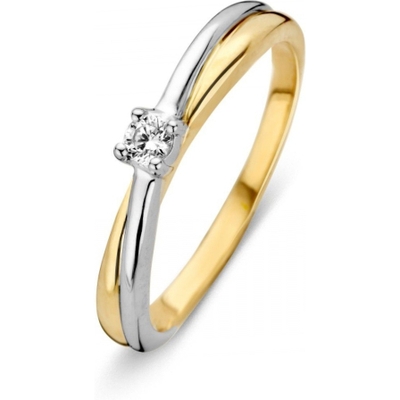 Excellent Jewelry RH425681 14k bicolor gouden solitair ring met zirkonia