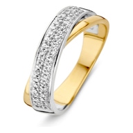 Excellent Jewelry RH425873 14 karaat bicolor gouden ring met zirkonia