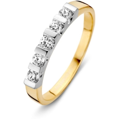 Excellent Jewelry RH426182 14k bicolor gouden rijring met zirkonia