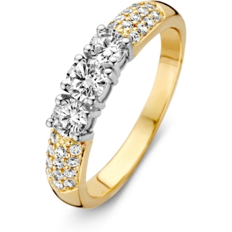 Excellent Jewelry RH426186 14k bicolor gouden ring met zirkonia