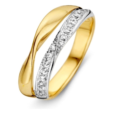 Excellent Jewelry RH426588 14 karaat bicolor gouden ring met zirkonia