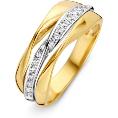 Excellent Jewelry RH426589 14k bicolor gouden crossover ring met zirkonia
