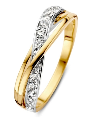 Excellent Jewelry RH427194 14 karaat bicolor gouden ring met zirkonia
