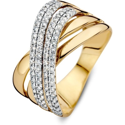 Excellent Jewelry RK117700 14k gouden crossover ring met 0,51 ct diamant