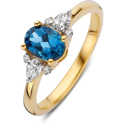 RK138266 14k gouden ring met topaas en 024 ct diamant