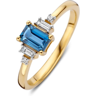 RK138267 14k gouden ring met topaas en 011 ct diamant