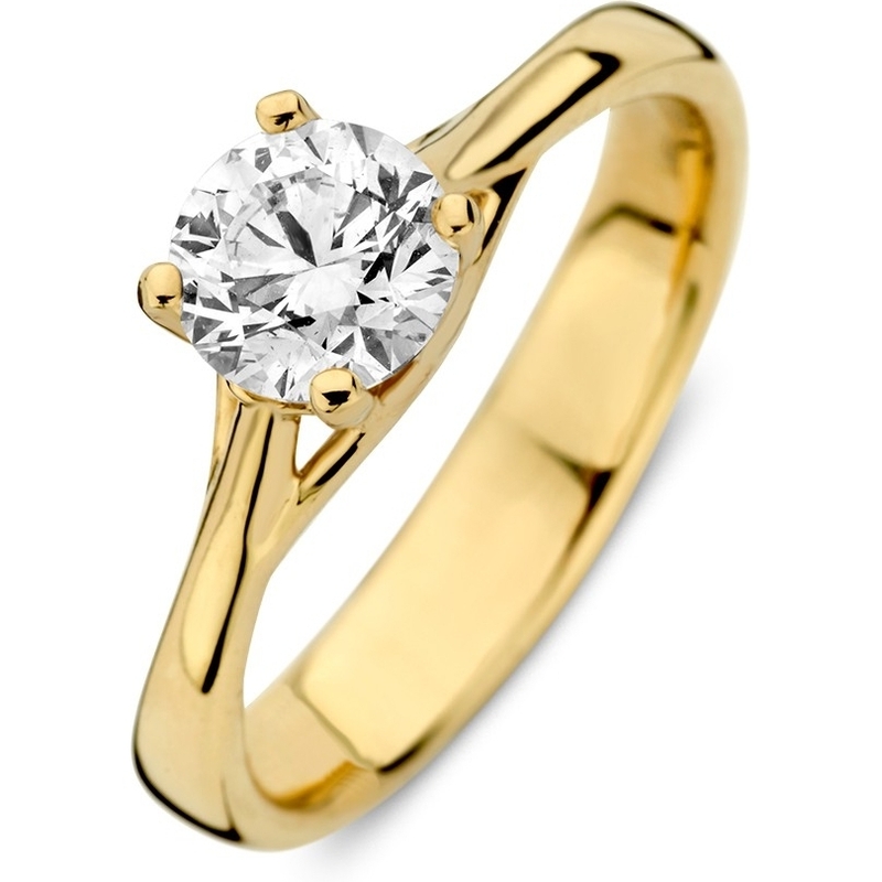 Excellent Jewelry RL167880 14k gouden solitair ring met 1,00 ct lab grown diamant