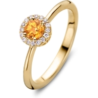 Excellent Jewelry RL837417 18k gouden entourage ring met saffier en 0,11 ct diamant