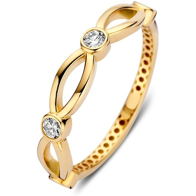 Excellent Jewelry RM127991 14k gouden ring met zirkonia 4 mm