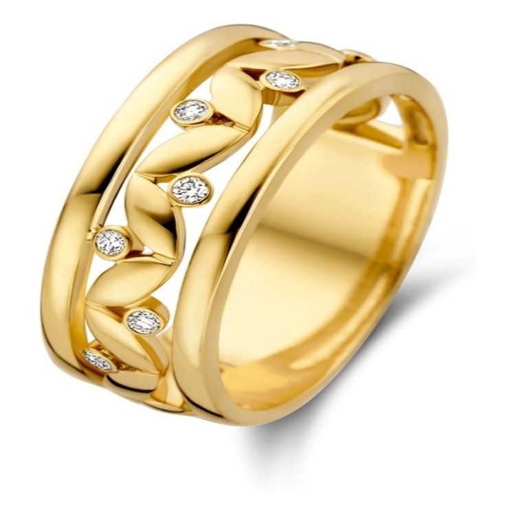 Excellent Jewelry RP117174 14k gouden ring met 0,09 ct diamant